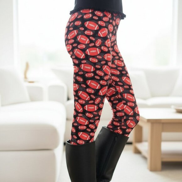 OS NEW Womens Football Leggings NFL Super Bowl Buttery Soft Yoga Pants - Picture 9 of 11